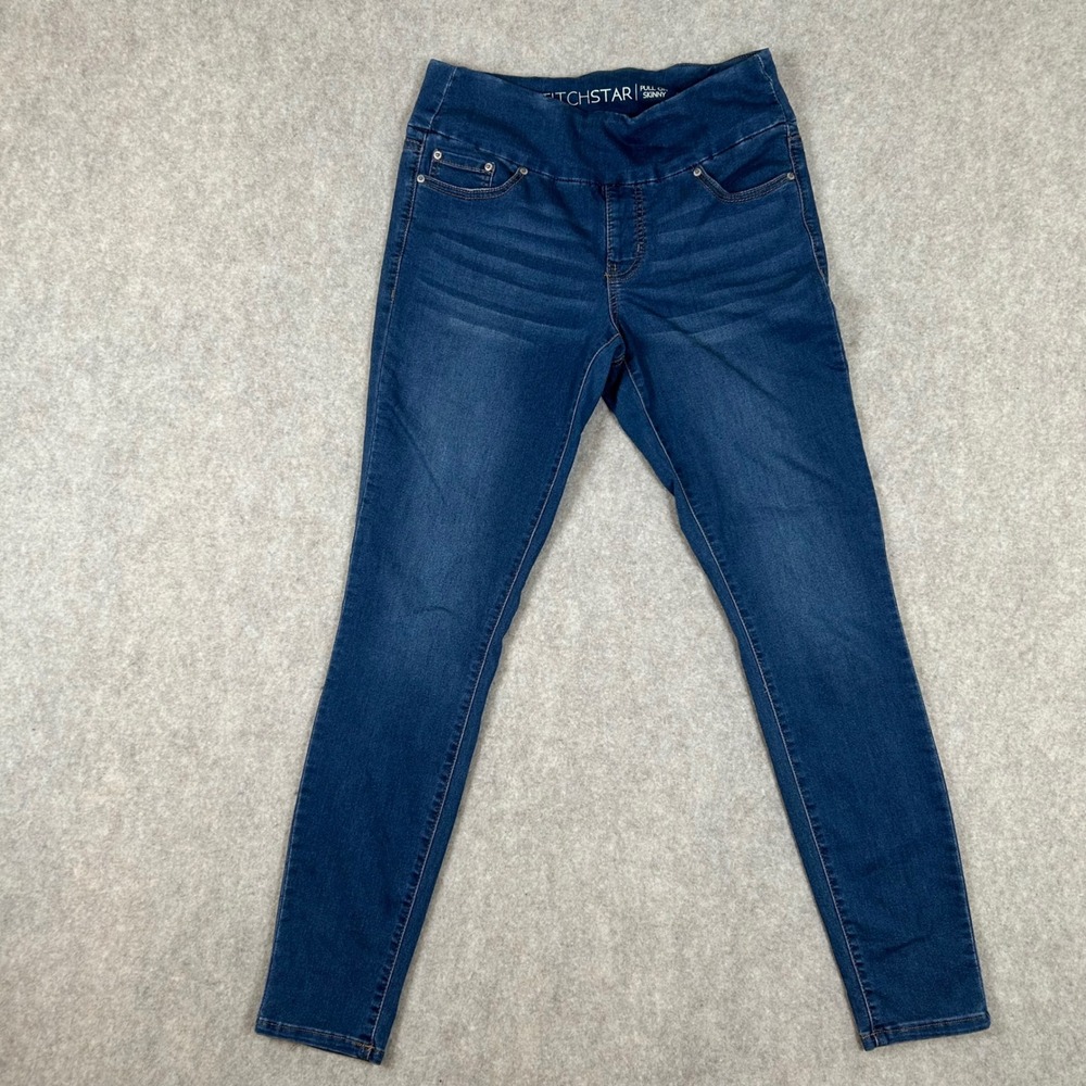 Stitch Star Pull On Skinny‎ Jeans Womens Size S Dark Wash Denim SS5227-1